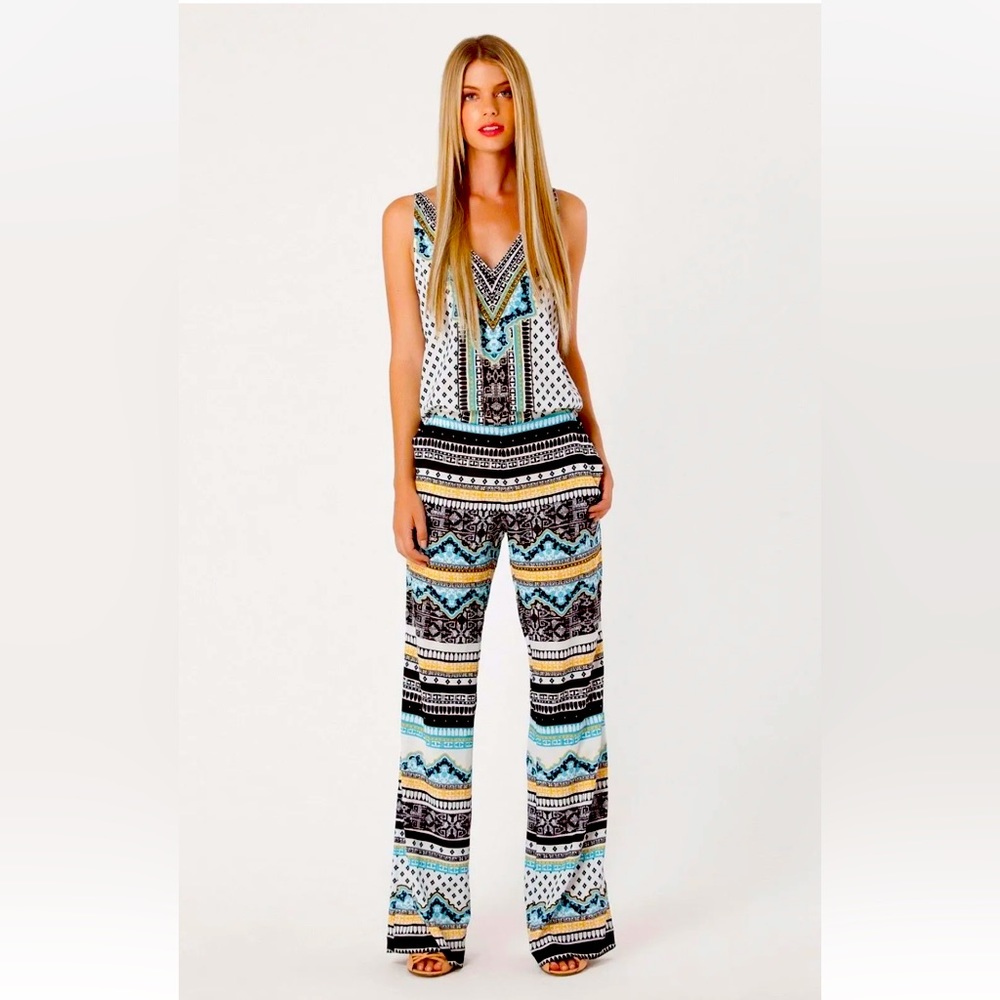 Hale Bob Mumbai Traveler Sleeveless Jumpsuit Ivory Rompers One Piece NEW $235